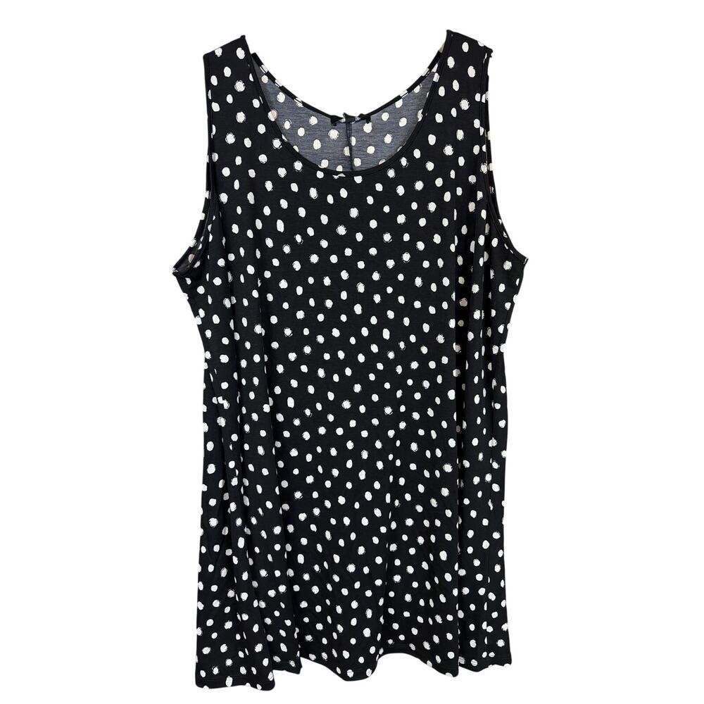 Comfy USA Black With White Polka Dot Dress Or Tunic Size 1X